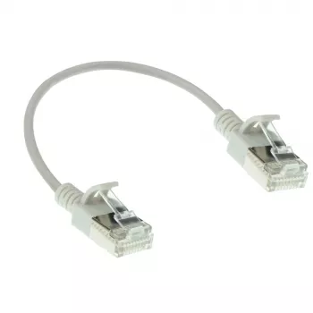ACT pilkas 0,15 metro LSZH U/FTP CAT6A duomenų centro plonas komutacinis kabelis, be užkabinimo, su RJ45 jungtimis