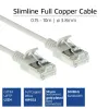 ACT pilkas 0,15 metro LSZH U/FTP CAT6A duomenų centro plonas komutacinis kabelis, be užkabinimo, su RJ45 jungtimis