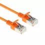 ACT oranžinis 2 metrų LSZH U/FTP CAT6A duomenų centro plonas komutacinis kabelis be užkliuvimų su RJ45 jungtimis