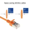 ACT oranžinis 3 m LSZH U/FTP CAT6A plonas duomenų centro pataisymo kabelis su užsifiksuojančiomis RJ45 jungtimis