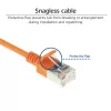 ACT oranžinis 10 metrų LSZH U/FTP CAT6A duomenų centro plonas komutacinis kabelis be užsikabinimo su RJ45 jungtimis