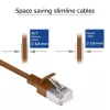 ACT Rudas 1 metro LSZH U/FTP CAT6A duomenų centro plonas komutacinis kabelis be užkliuvimų su RJ45 jungtimis