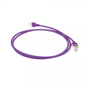 ACT Purple 2 metrų LSZH U/FTP CAT6A duomenų centro plonas komutacinis kabelis be užkliuvimų su RJ45 jungtimis