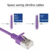 ACT Purple 2 metrų LSZH U/FTP CAT6A duomenų centro plonas komutacinis kabelis be užkliuvimų su RJ45 jungtimis