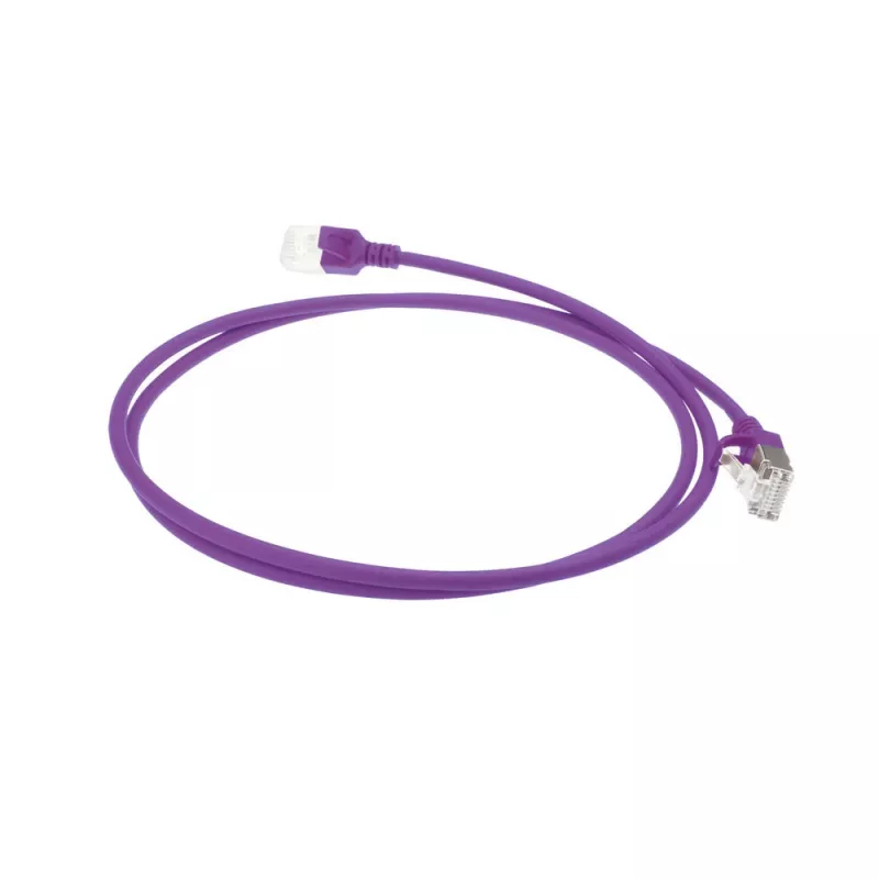 ACT Purple 1.5m LSZH U/FTP CAT6A duomenų centro plonas komutacinis kabelis be užkliuvimų su RJ45 jungtimis