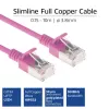 ACT 0,15 metro LSZH U/FTP CAT6A duomenų centro plonas komutacinis kabelis, nenuimamas, su RJ45 jungtimis, rožinis