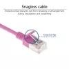ACT 0,15 metro LSZH U/FTP CAT6A duomenų centro plonas komutacinis kabelis, nenuimamas, su RJ45 jungtimis, rožinis