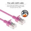 ACT 0,15 metro LSZH U/FTP CAT6A duomenų centro plonas komutacinis kabelis, nenuimamas, su RJ45 jungtimis, rožinis