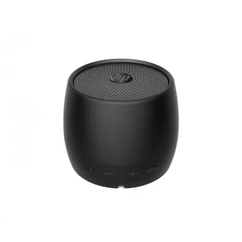 HP Juoda Bluetooth Speaker 360, laidinė ir belaidė, mono nešiojama kolonėlė, juoda, cilindro formos, mygtukai, universali