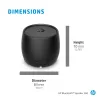 HP Juoda Bluetooth Speaker 360, laidinė ir belaidė, mono nešiojama kolonėlė, juoda, cilindro formos, mygtukai, universali