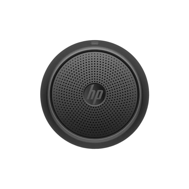 HP Juoda Bluetooth Speaker 360, laidinė ir belaidė, mono nešiojama kolonėlė, juoda, cilindro formos, mygtukai, universali