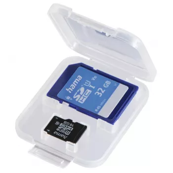 Hama DuoCase atminties kortelių dėklas 2 kortelėms Polipropilenas (PP) Skaidrus