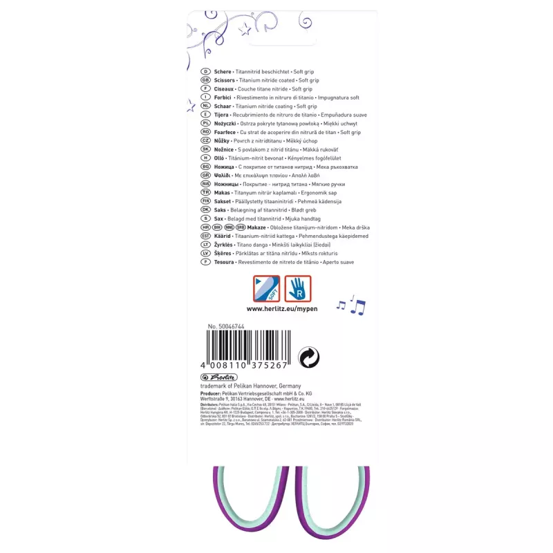 Vienas rašiklis Herlitz my.pen tiesus Cut Mint Colour Purple