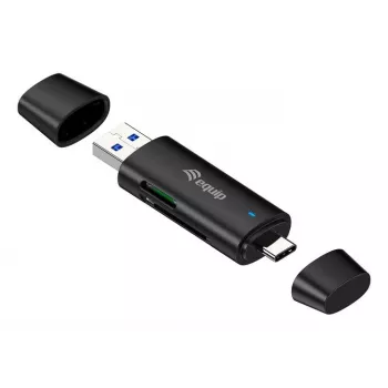Equip 245462 kortelių skaitytuvas USB 3.2 Gen 1 (3.1 Gen 1) Type-A/Type-C Juodas