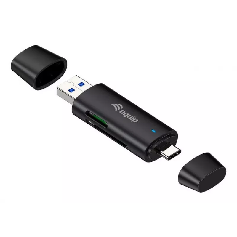 Equip 245462 kortelių skaitytuvas USB 3.2 Gen 1 (3.1 Gen 1) Type-A/Type-C Juodas