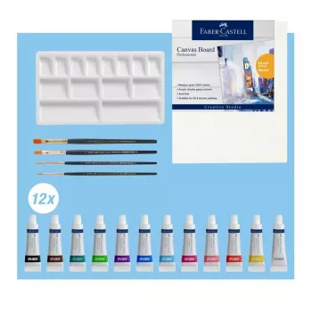 Akrilo dažų rinkinys Faber-Castell Creative Studio 18 vnt. įvairiaspalvis