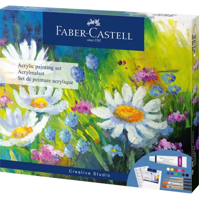 Akrilo dažų rinkinys Faber-Castell Creative Studio 18 vnt. įvairiaspalvis