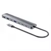 Manhattan USB-C dokas / šakotuvas, prievadai (7 vnt.): USB-A (3 vnt.) ir USB-C (4 vnt.), su Power Delivery (PD) 100 W – reikalingas išorinis USB-C įkroviklis (nepridedamas). Maitinamas per USB (nereikia išorinio maitinimo šaltinio), kai PD nenaudojamas, aliuminis