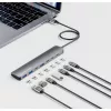 Manhattan USB-C dokas / šakotuvas, prievadai (7 vnt.): USB-A (3 vnt.) ir USB-C (4 vnt.), su Power Delivery (PD) 100 W – reikalingas išorinis USB-C įkroviklis (nepridedamas). Maitinamas per USB (nereikia išorinio maitinimo šaltinio), kai PD nenaudojamas, aliuminis