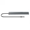 Manhattan USB-C dokas / šakotuvas, prievadai (7 vnt.): USB-A (3 vnt.) ir USB-C (4 vnt.), su Power Delivery (PD) 100 W – reikalingas išorinis USB-C įkroviklis (nepridedamas). Maitinamas per USB (nereikia išorinio maitinimo šaltinio), kai PD nenaudojamas, aliuminis