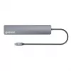 Manhattan USB-C dokas / šakotuvas, prievadai (7 vnt.): USB-A (3 vnt.) ir USB-C (4 vnt.), su Power Delivery (PD) 100 W – reikalingas išorinis USB-C įkroviklis (nepridedamas). Maitinamas per USB (nereikia išorinio maitinimo šaltinio), kai PD nenaudojamas, aliuminis