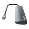 Manhattan USB-C dokas / šakotuvas, prievadai (7 vnt.): USB-A (3 vnt.) ir USB-C (4 vnt.), su Power Delivery (PD) 100 W – reikalingas išorinis USB-C įkroviklis (nepridedamas). Maitinamas per USB (nereikia išorinio maitinimo šaltinio), kai PD nenaudojamas, aliuminis