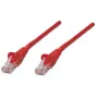 Intellinet tinklo komutacinis kabelis, Cat5e, 1 m, raudonas, CCA, U/UTP, PVC, RJ45, auksuoti kontaktai, bekliūvės apsaugos, su apsauginiu gaubteliu, garantija visam laikui