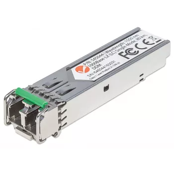 Intellinet optinis siųstuvo-imtuvo modulis, Gigabit Fiber SFP, 1000Base-Lx (LC) vienmodis prievadas, 80 km, bangos ilgis 1550 nm, MSA atitinkantis, atitinka Cisco GLC-ZX-SMD, Ethernet, šviesolaidis, trejų metų garantija