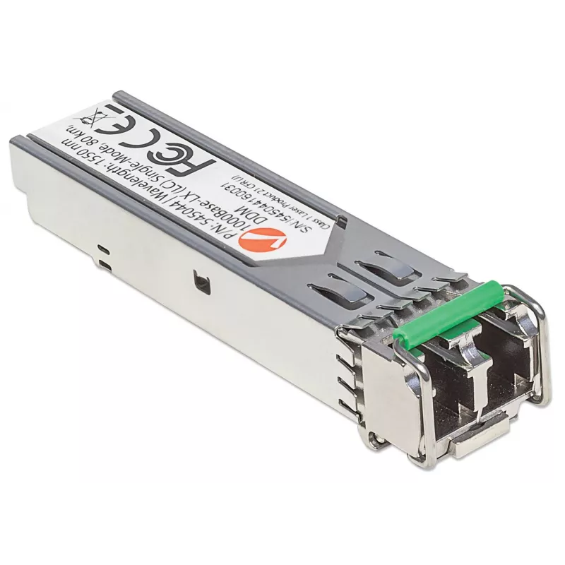 Intellinet optinis siųstuvo-imtuvo modulis, Gigabit Fiber SFP, 1000Base-Lx (LC) vienmodis prievadas, 80 km, bangos ilgis 1550 nm, MSA atitinkantis, atitinka Cisco GLC-ZX-SMD, Ethernet, šviesolaidis, trejų metų garantija