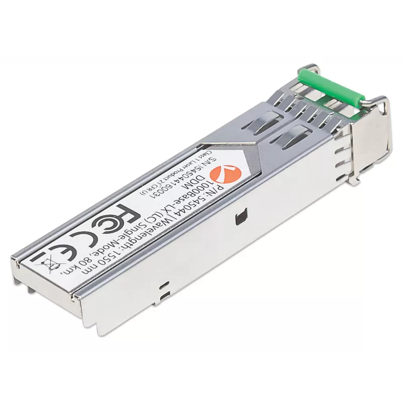 Intellinet optinis siųstuvo-imtuvo modulis, Gigabit Fiber SFP, 1000Base-Lx (LC) vienmodis prievadas, 80 km, bangos ilgis 1550 nm, MSA atitinkantis, atitinka Cisco GLC-ZX-SMD, Ethernet, šviesolaidis, trejų metų garantija
