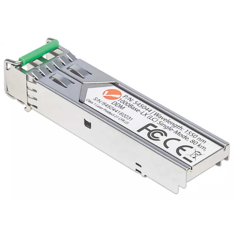Intellinet optinis siųstuvo-imtuvo modulis, Gigabit Fiber SFP, 1000Base-Lx (LC) vienmodis prievadas, 80 km, bangos ilgis 1550 nm, MSA atitinkantis, atitinka Cisco GLC-ZX-SMD, Ethernet, šviesolaidis, trejų metų garantija