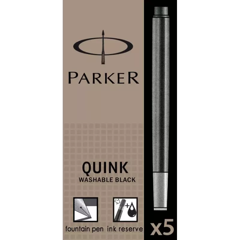 Parker Cartus juoda 5 vnt.