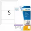 HERMA 5032 nugarėlės įdėklų etiketės, A4, 190 x 54 mm, balta kartoninė, perforuotos, be klijų
