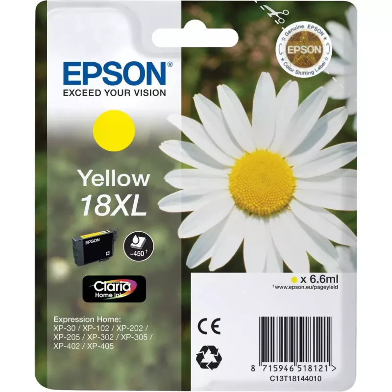 Epson rašalo kasetė “Singlepack 18XL Claria Home” geltona