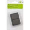 Atminties kortelių laikymo dėžutė GOOBAY 95349 — talpina 4 korteles, suderinama su SD/MicroSD/MMC, pilka permatoma plastikinė