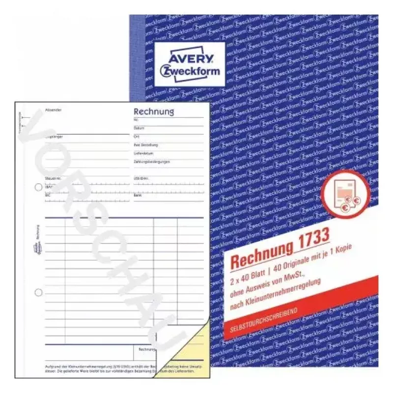Verslo forma Avery 1733