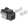 Intellinet Keystone Jack, Cat6, UTP, Punch-down, juoda, plokščias