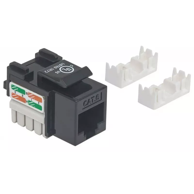 Intellinet Keystone Jack, Cat6, UTP, Punch-down, juoda, plokščias