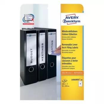 Lipnūs lipdukai Avery L6060REV-20 Užapvalintas stačiakampis Nuimami