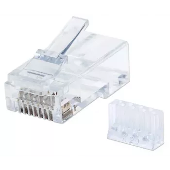 Intellinet RJ45 moduliniai kištukai, Cat6, UTP, 3 dantukų, viengysliam laidui, 15 µ auksuoti kontaktai, 90 vnt. pakuotė