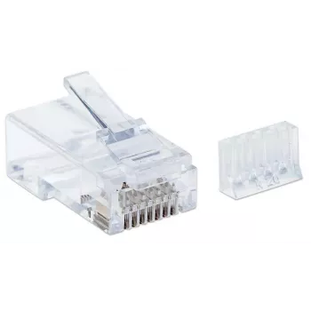Intellinet RJ45 moduliniai kištukai, Cat6, UTP, 3 dantukų, viengysliam laidui, 15 µ auksuoti kontaktai, 90 vnt. pakuotė