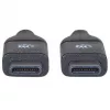 Manhattan USB-C į USB-C kabelis, 50 cm, vyriška į vyrišką, juodas, 10 Gbps (USB 3.2 Gen2, dar žinomas kaip USB 3.1), 3 A (greitas įkrovimas), SuperSpeed+ USB, garantija visam eksploatavimo laikui, atitinka USB31CC50CM