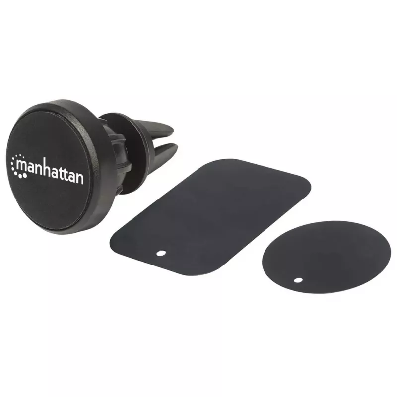 Manhattan Magnetic Car Air-Vent Phone Mount, reguliuojamas užsegamas laikiklis, greitas pritvirtinimas ir atlaisvinimas, neslystanti pagalvėlė, juoda, garantija visam tarnavimo laikui