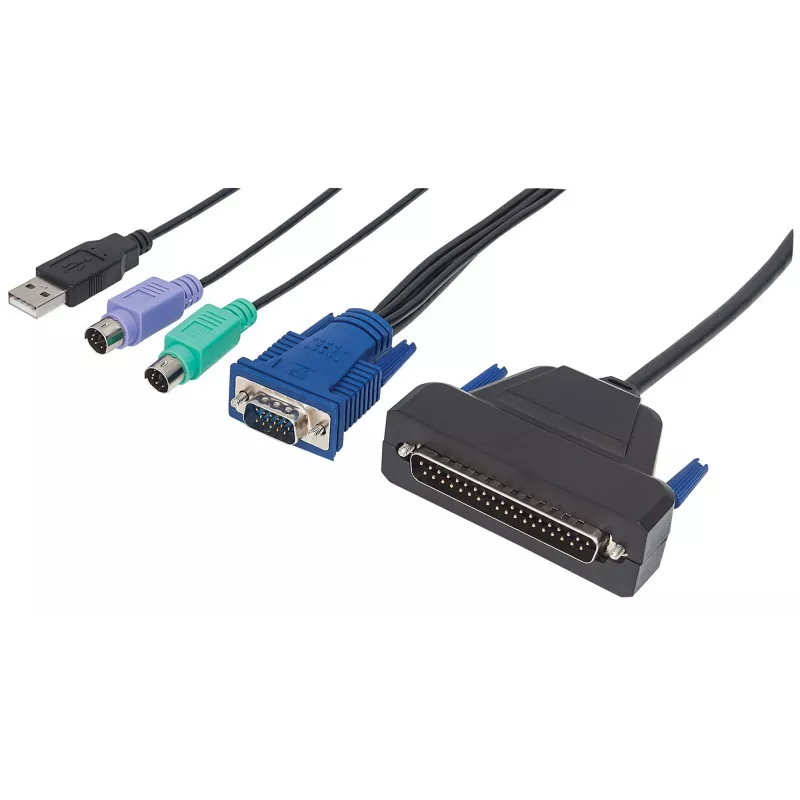 Intellinet VGA 1 prievado kabelis KVM konsolei, PS2, USB ir VGA jungtys