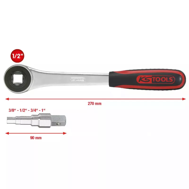 Raketinis veržliaraktis KS Tools 130.3000 Plienas 2 vnt. 610 g