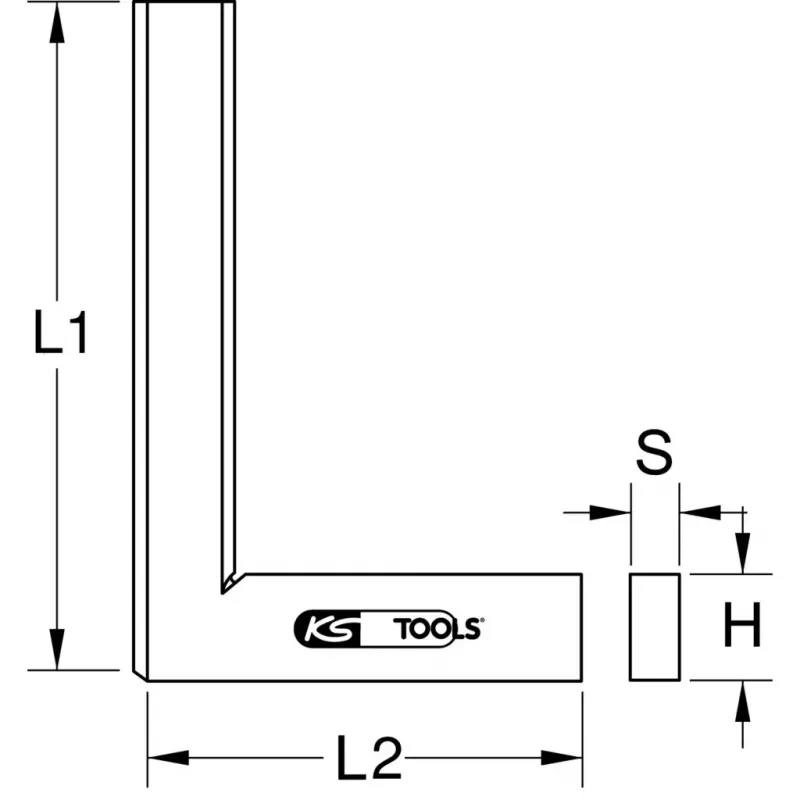Dailidės kampainis KS Tools 300.0293 Nerūdijantis plienas 10 cm 5 mm