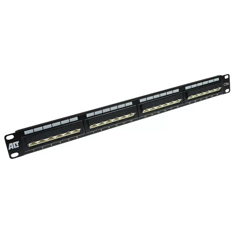 Patch Panel 24 prievadų neekranuotas 45° ACT P24AK1