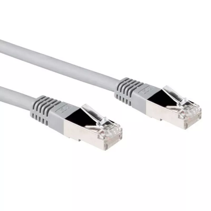 ACT pilkas 3 metrų LSZH U/UTP CAT5E komutacinis kabelis su RJ45 jungtimis