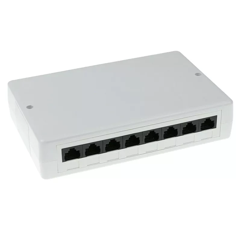 Paviršiuje montuojama dėžutė ACT FA5000 neekranuota 8 prievadų Cat5e — 171,4×38×118,8 mm