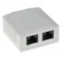 Paviršinio montavimo dėžutė 2 prievadams CAT6 neekranuota ACT FA6002, 29×61×29,5 mm